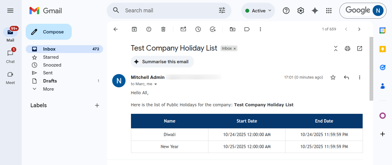 holiday screenshot
