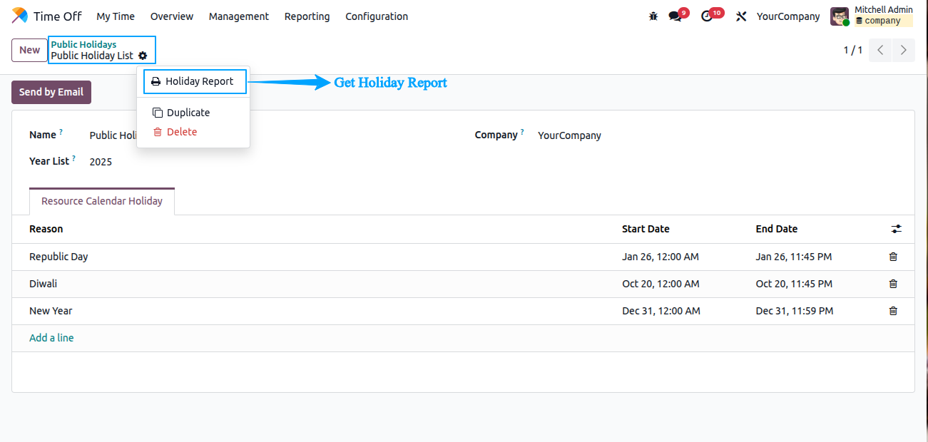 holiday report