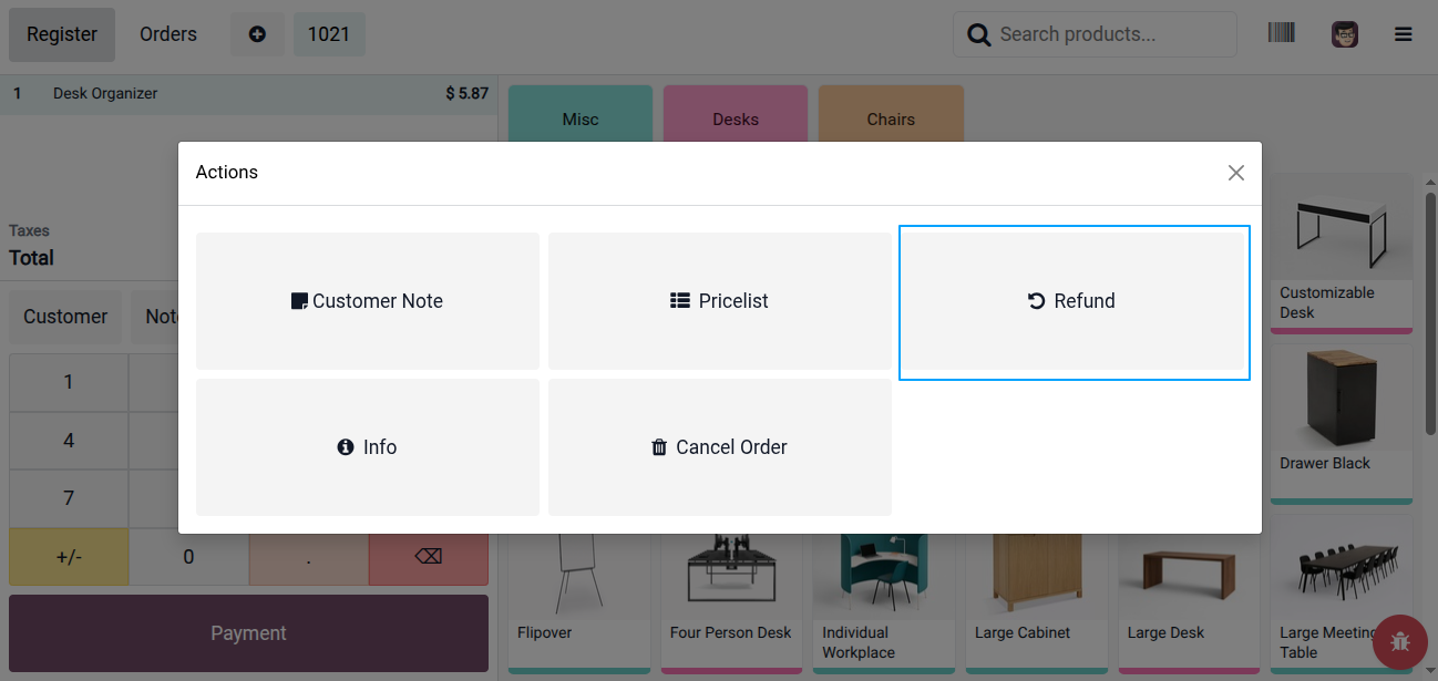 PoS hide Refund Button