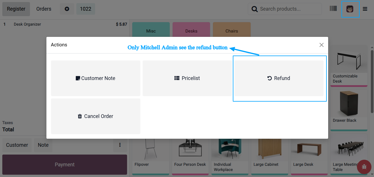 PoS hide Refund Button