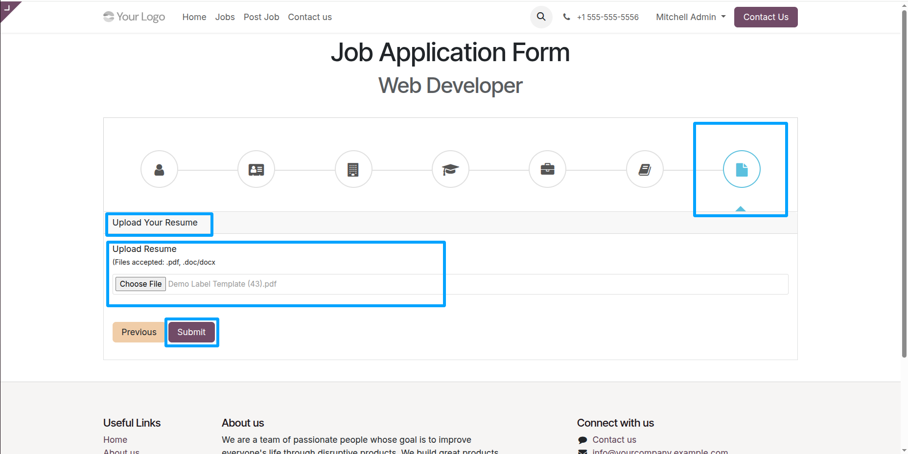 Upload Resume