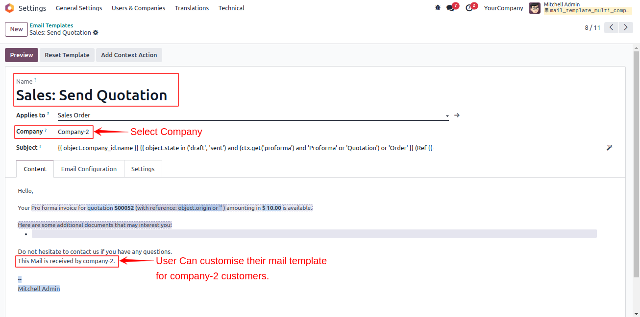 Mail Template for Company 2