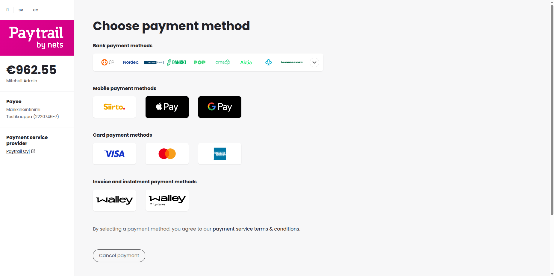 Paytrail Payment Provider