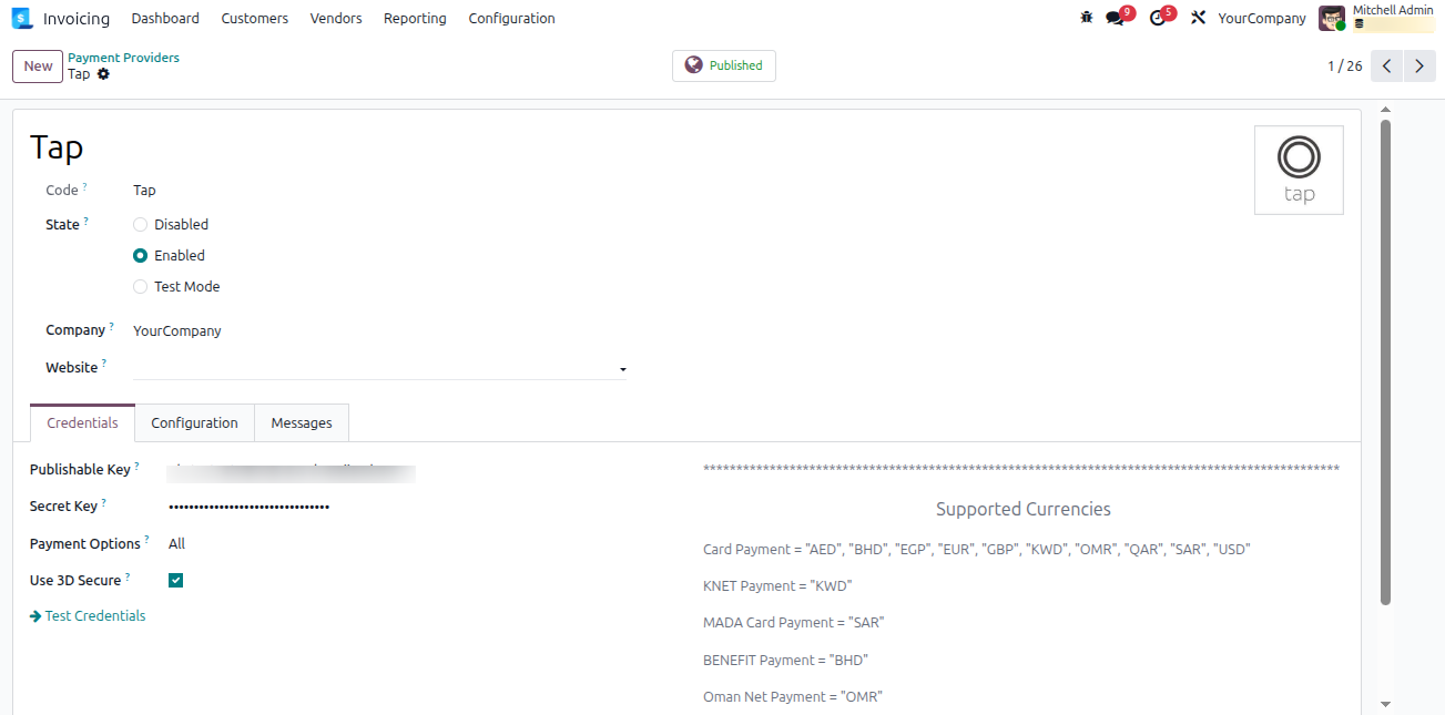 Tap Payment Gateway